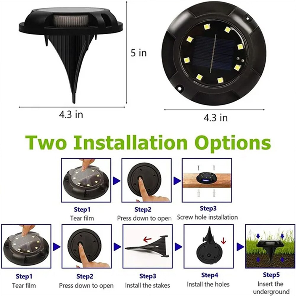 LED Solar Ground Light Outdoor Waterproof Garden Decoration Light Landscape Lawn Pathway Stairs Buried Deck Lights 12 LEDs 2025 - $15.99 –P2