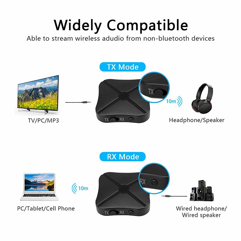 2 в 1 bluetooth4.2 компьютерные наушники aux автомобильная стерео музыка аудио адаптер беспроводной передатчик bluetooth приемник 2025 - $12.99 –P14