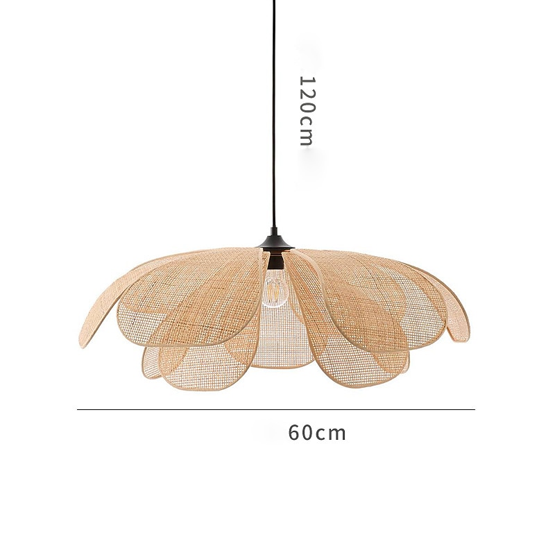 Traditionelle Bambus-Pendelleuchte, kreative handgefertigte Pendelleuchte, 60 cm, Retro-Bambus-Pendelleuchte, gewebte Hängelampe, Korblampenschirm, Hängeleuchte für Esstisch, Restaurant, 110–240 V 2025 - $349.99 –P6