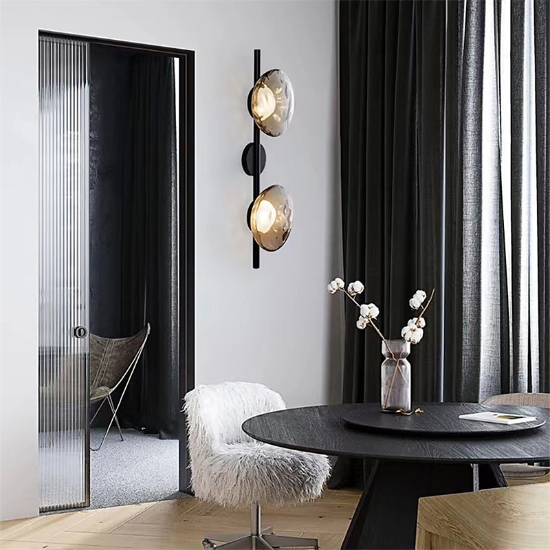 LED applique murale intérieure verre 1/2 lumières intérieur moderne simple applique murale led silicone applique murale est applicable à la chambre salon salle de bain couloir blanc chaud 110-240v de 2025 ? $199.99 –P1