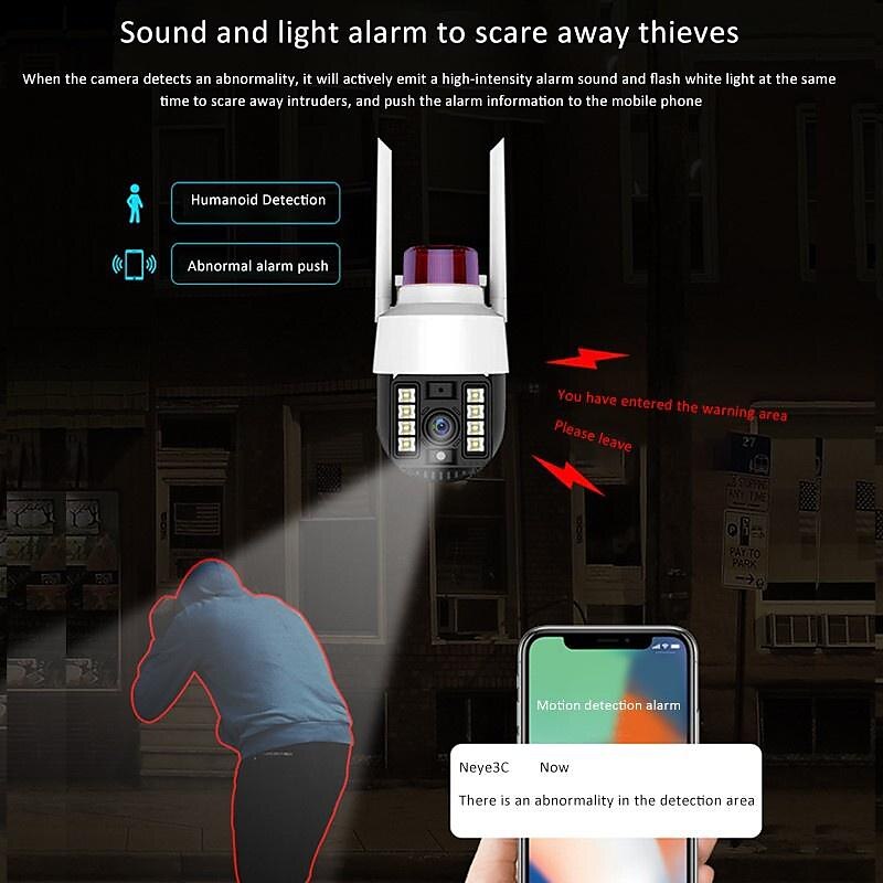 Wireless Speed Dome Security Camera Humanoid Tracking Sound and Light Alert Smart Full Color Night Vision Bilingual Intercom Outdoor PTZ IP Camera CCTV Security Surveillance Camera(720P/1080P) 2025 - $49.99 –P5