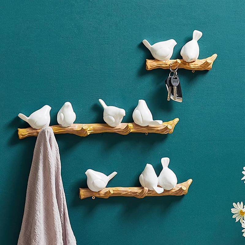 Doves Wall Hook Resin Bird Creative Door Key Wall Coat Hook Coat Rack Wall Decoration Hook Nordic Coat Hook Porch Hanger Decorative Hook 2025 - $23.99 –P6