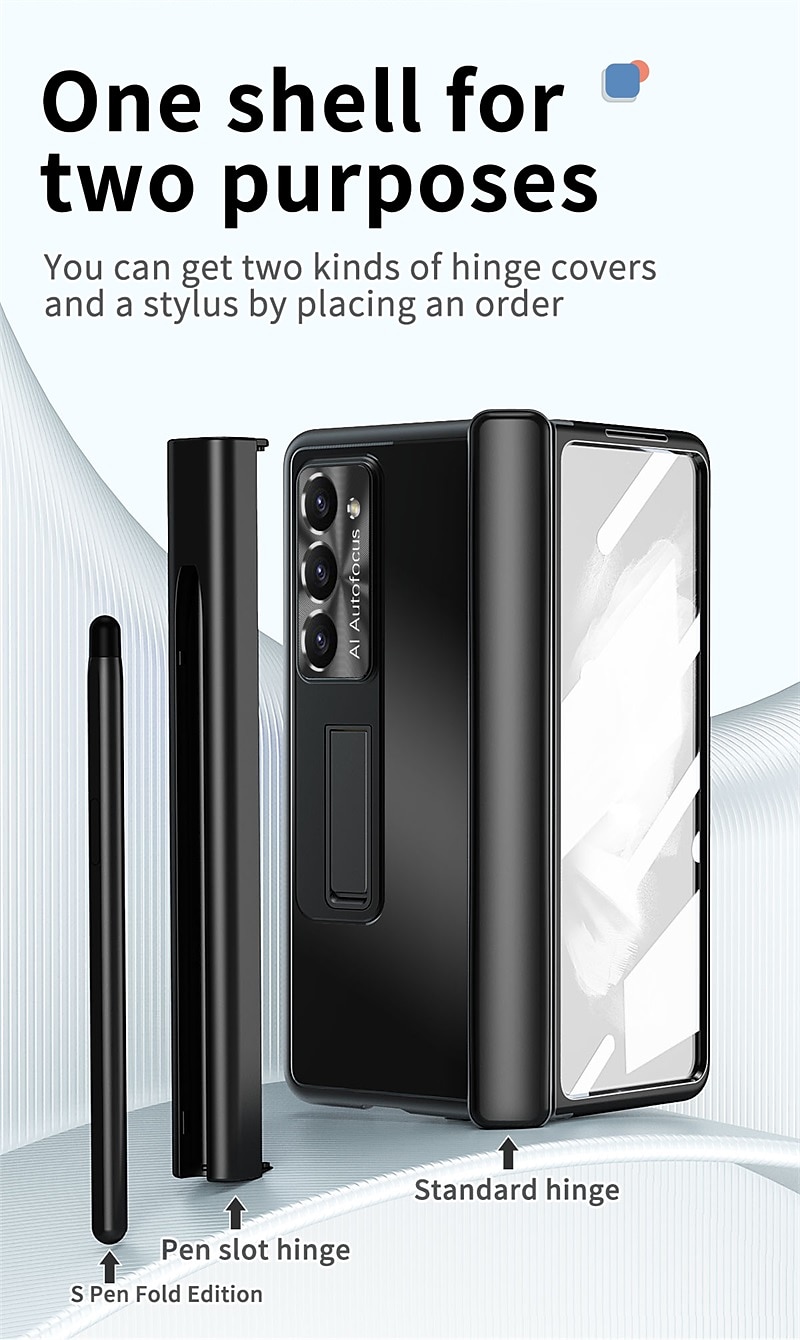 Phone Case For Samsung Galaxy Z Fold 7 Z Fold 6 Z Fold 5 Z Fold 4 Z Fold 3 Back Cover with Stand Holder with Screen Protector Pencil Holder Aluminum Alloy 2025 - $58.99 –P9