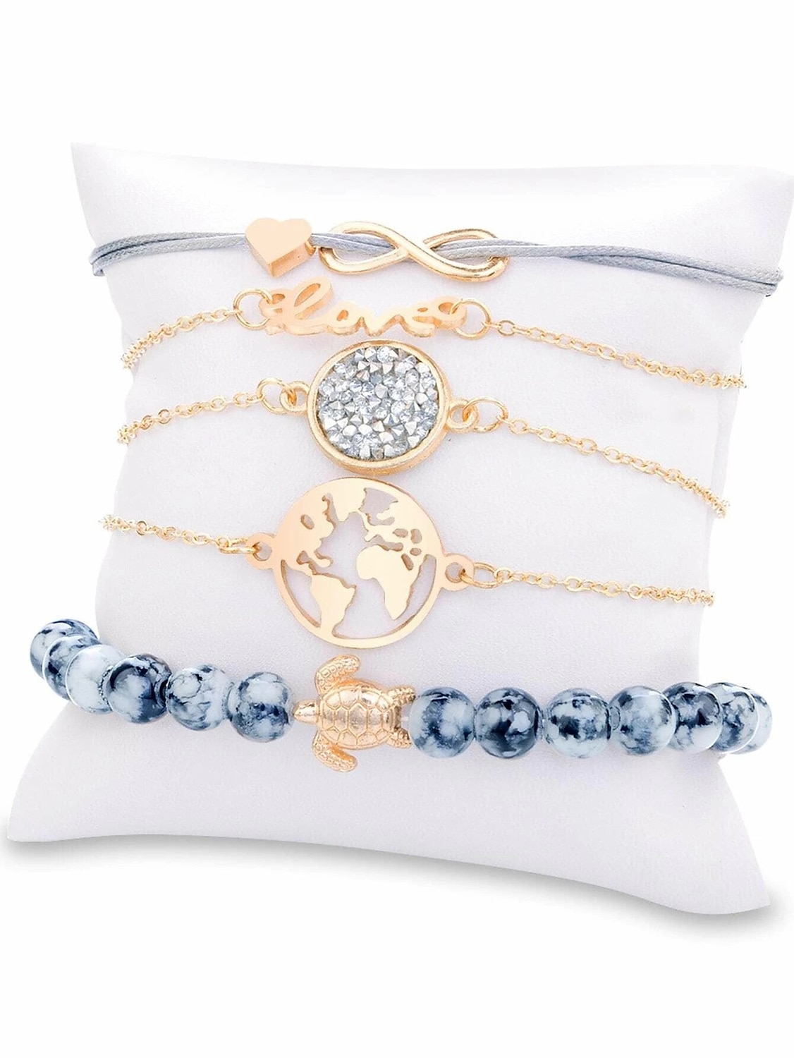 5kpl Naisten Ranneketjut Monitaso Kartat äärettömyys Muoti Yksilöllinen Yksinkertainen Tyylikäs Metalliseos Rannekorun korut Kulta Käyttötarkoitus Juhlat / Ilta Urheilu Pyhäpäivä Deitti Festivaali 2025 - $7.49 –P4