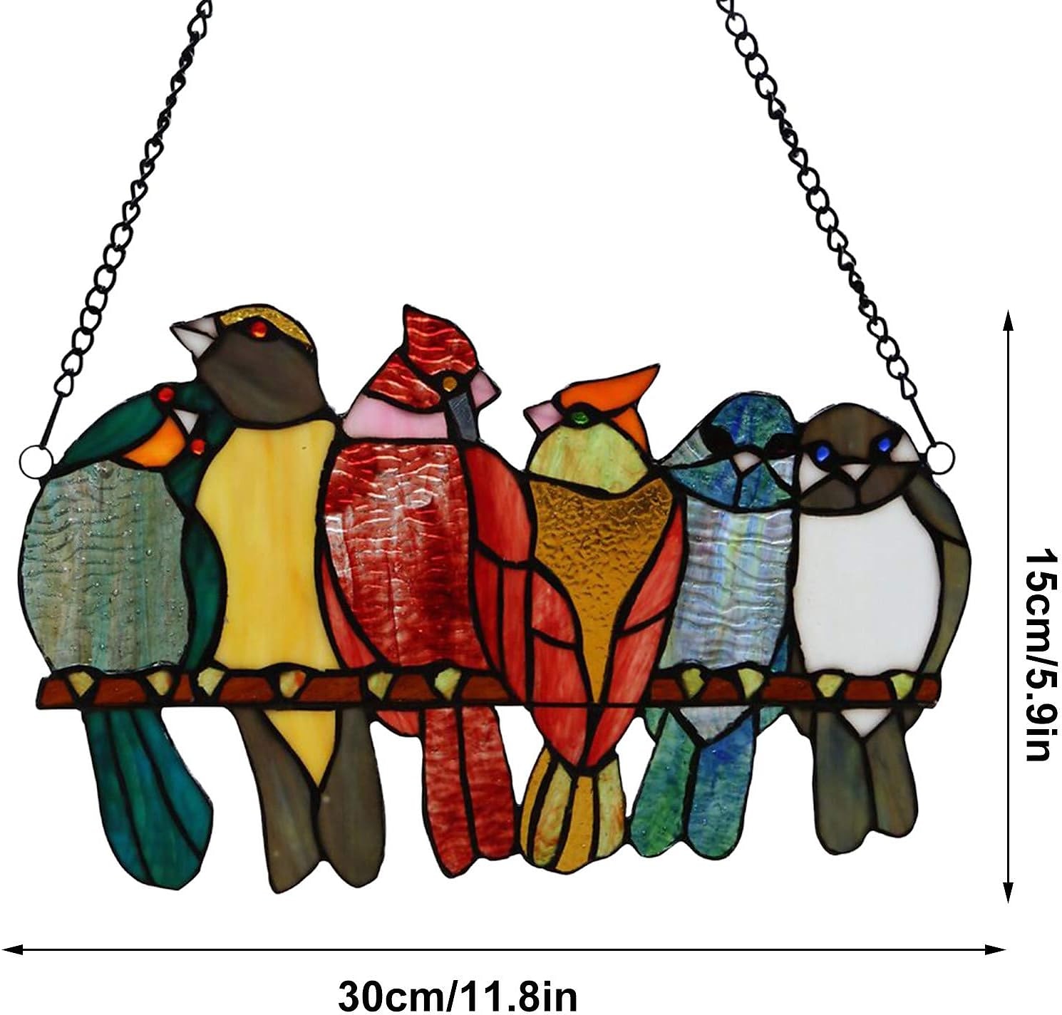 witraże okienne, dekoracyjne 9 ptaków na witrażu drucianym, rękodzieło witrażowe, pomysł na prezent na urodziny, Wielkanoc, Boże Narodzenie lub na każdą okazję 2026 - $9.99 –P3