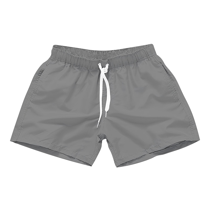 Herr Boardshorts Badshorts Snörning Med fickor Solid färg Vattentät UV Solskydd Simbassäng Hawaiisk Ledig / Sportig Svart Vit Microelastisk 2025 - $12.99 –P4