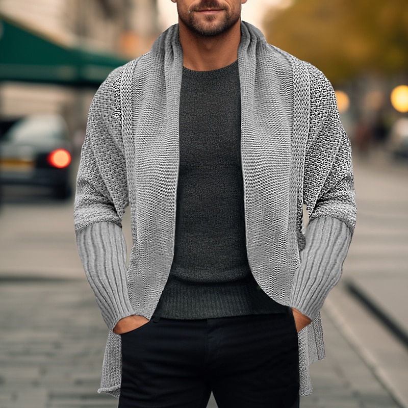 Herre Genser Cardigan Genser Riflet Strikke Normal Strikket عادي Åpen Forside Oppvarminger Moderne Moderne Dagligdagstøy Ut på byen Klær Vinter Svart Rosa S M L 2025 - $28.99 –P5