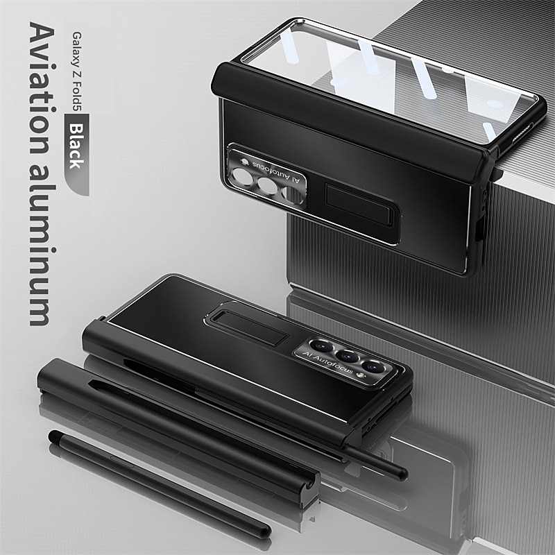 Phone Case For Samsung Galaxy Z Fold 7 Z Fold 6 Z Fold 5 Z Fold 4 Z Fold 3 Back Cover with Stand Holder with Screen Protector Pencil Holder Aluminum Alloy 2025 - $58.99 –P13