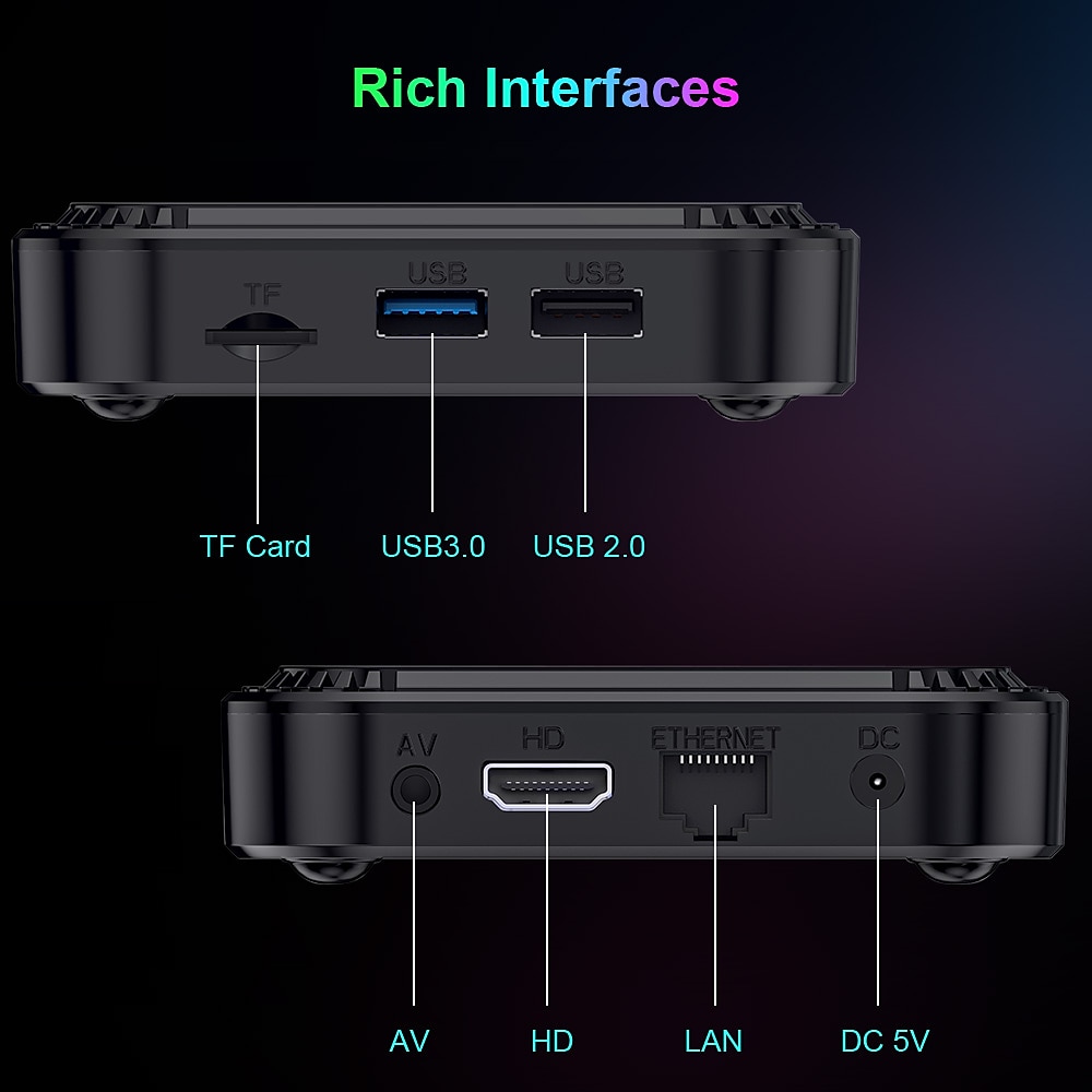Smart TV Box HK1 RBOX K8S Android 13 8K Android TV Box RGB Light 4GB 64GB WiFi6 Dual Wifi 2023 PK Android 12 6K 2025 - $71.99 –P9