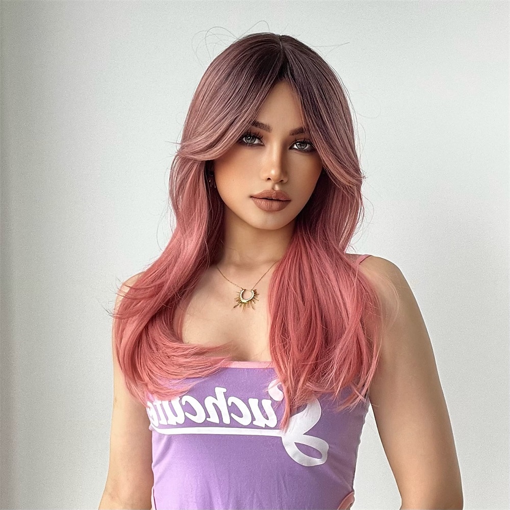 Blonde Brown Wavy Body Wave Full wig Hair for Women Lady Girl Middle Part 26 pouces résistant à la chaleur synthétique perruque d'aspect naturel quotidien à tout moment cosplay party de 2026 ? $24.99 –P19