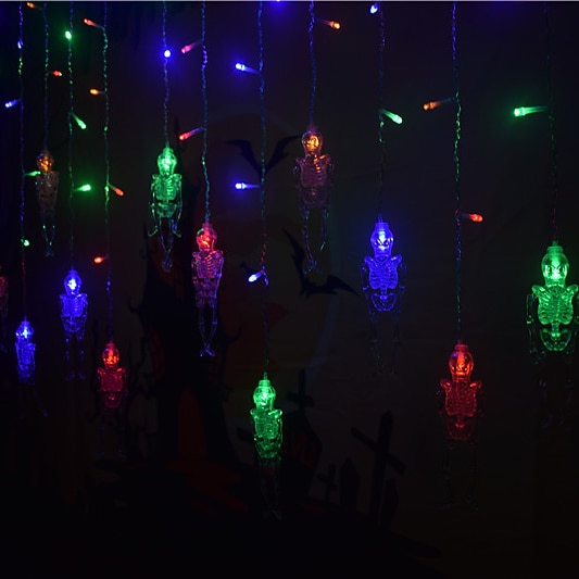Halloween Eiszapfen Lichterkette LED, 3,5m 96 LED Vorhangbeleuchtung mit Wasserfall Effekt, Außenlichter zum Einstecken für Haus, Garten, Terrasse, Hof, Party und Feiertagsdekoration 2026