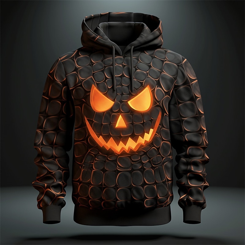 Męskie Kreskówki Wzory graficzne Bluza z Kapturem Z kapturem Bluzy Codzienny Klasyczny Długi rękaw Kaptur Halloween Święto Wyjściowe Czarno-szary Druk niestandardowy Nadruk Wiosna i jesień Projektant 2025 - $31.99 –P5