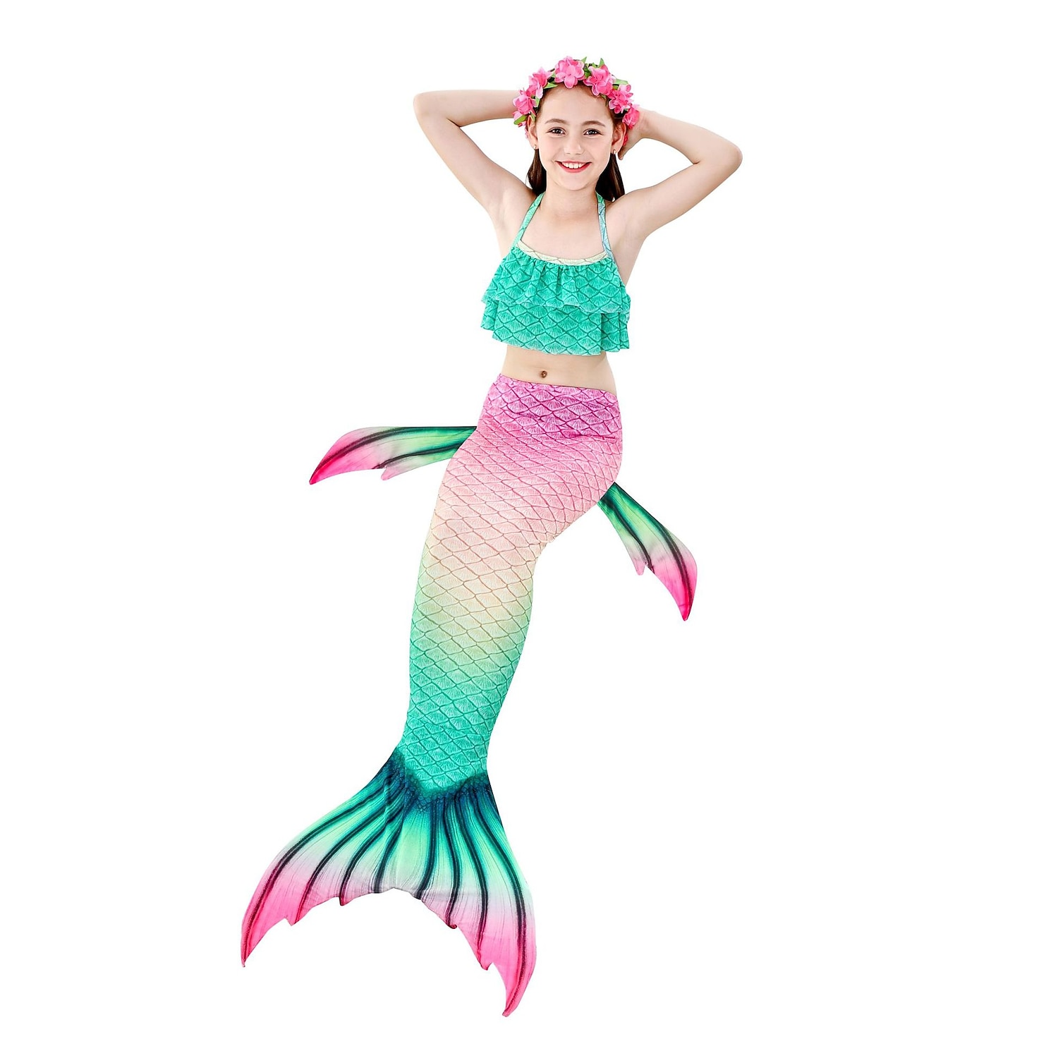 Sellő Ariel Mermaid Tails Fürdőruha Bikini Hableány Szabadság for Lány Gyermek Álarcos mulatság 2026 - $37.99 –P6