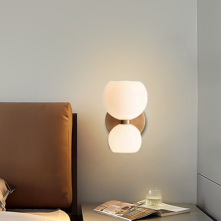 Lightinthebox lampada da parete a led vetro bianco caldo 24 cm moderna lampada da parete a led sfondo soggiorno camera da letto comodino applique da parete per interni illuminazione sconce 1 pz del 2025 a $165.99 –P9