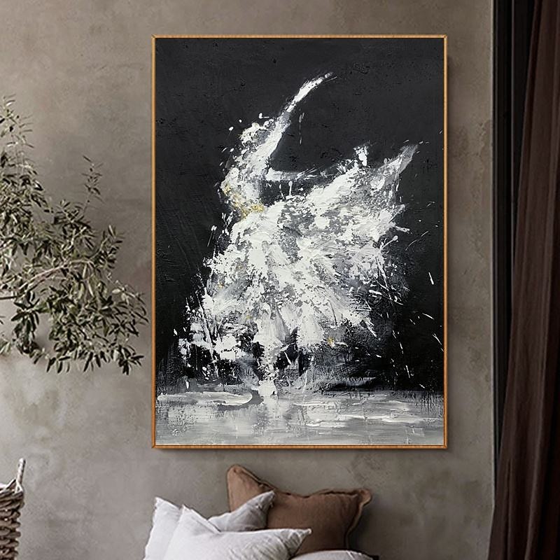 Handmade Oil Painting Canvas Wall Art Decoration Modern Abstract Black ...
