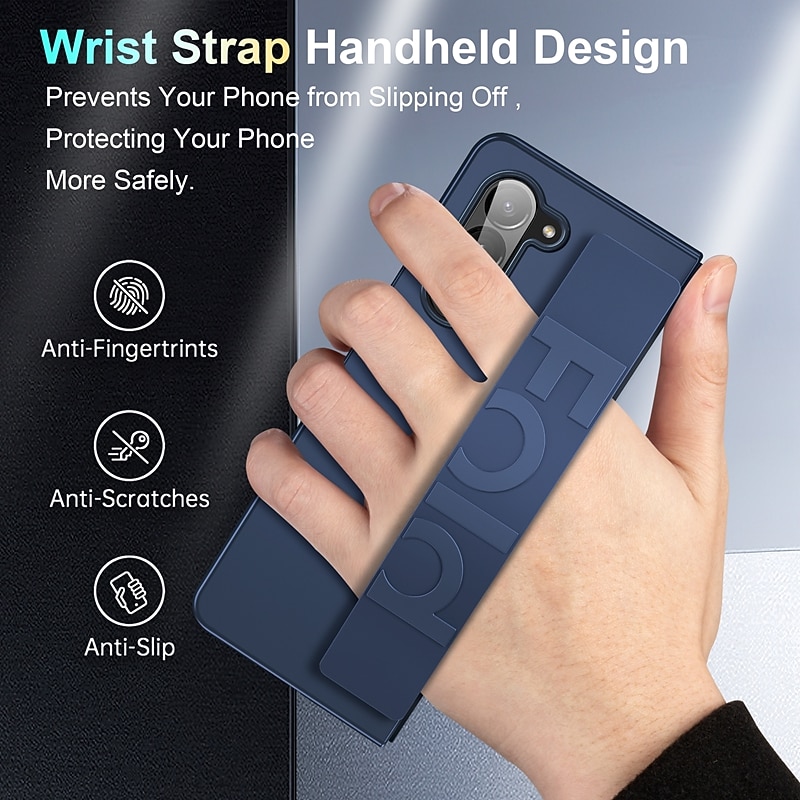 Phone Case For Samsung Galaxy Z Fold 7 Z Fold 6 Z Fold 5 Z Fold 4 Z Fold 3 Back Cover Portable Bumper Frame with Wrist Strap TPU Silicone 2026 - $14.99 –P9