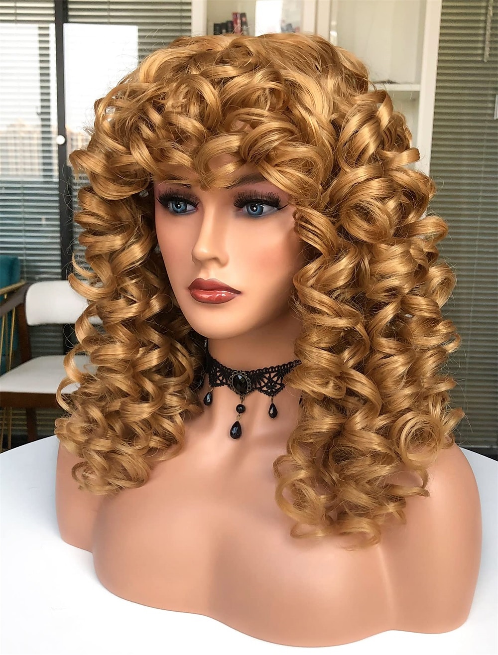 Long Curly Wavy Blonde Wigs for Women Side Part Natural Looking Cosplay Synthetic Fiber Wig Heat Resistant Replacement Wig Halloween Cosplay Party Wigs 2025 - $23.99 –P11