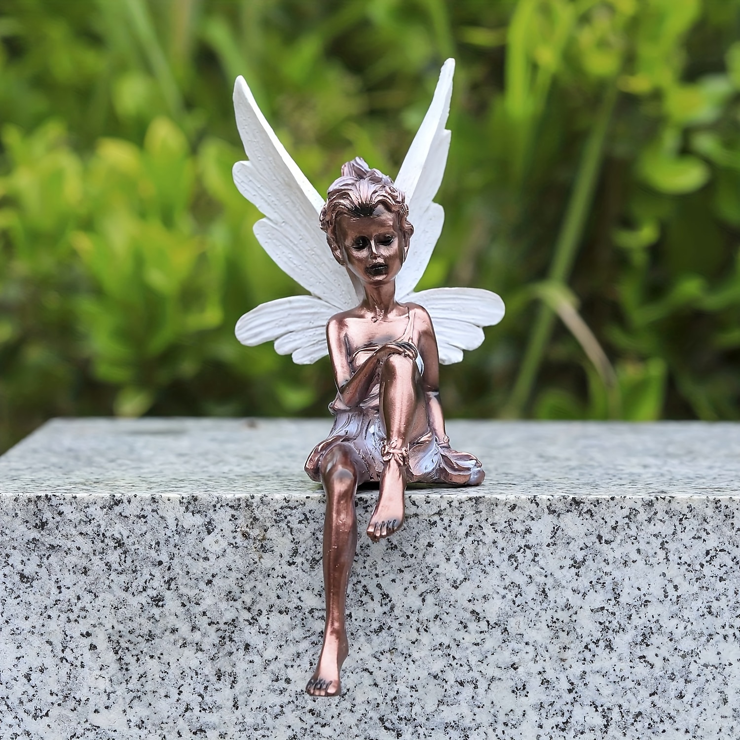 1 stk fe statue hage dekorasjon fe genie statue harpiks håndverk blomst fe hage dekorasjon 2025 - $14.49 –P2