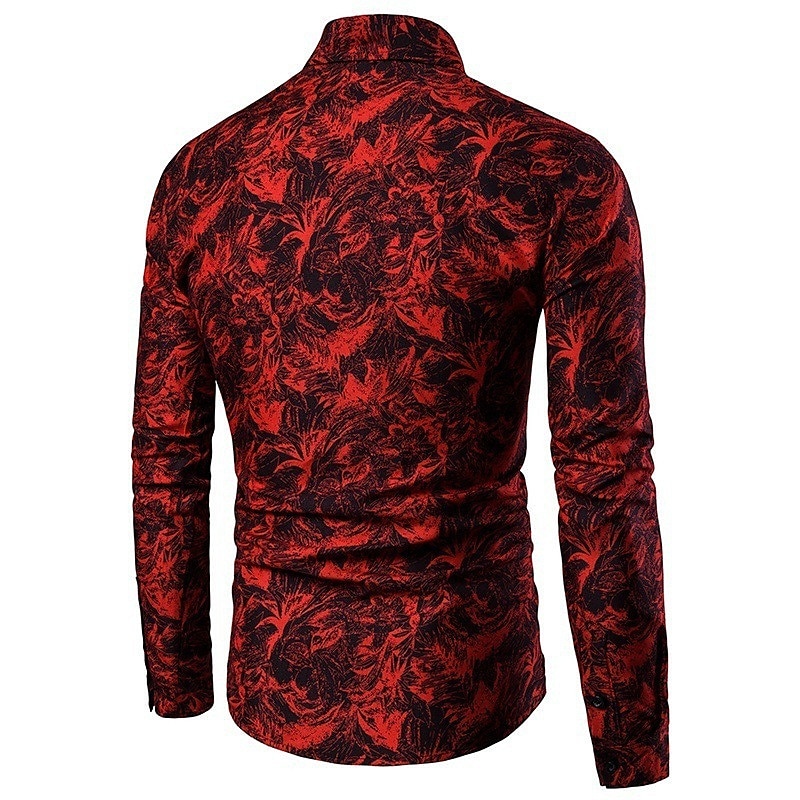 Herren Hemd Sommerhemd Knopfhemd Lässiges Hemd Rot Langarm Abstrakt Kargen Täglich Urlaub Bekleidung Modisch Brautkleider schlicht Komfortabel 2025 - $22.99 –P3