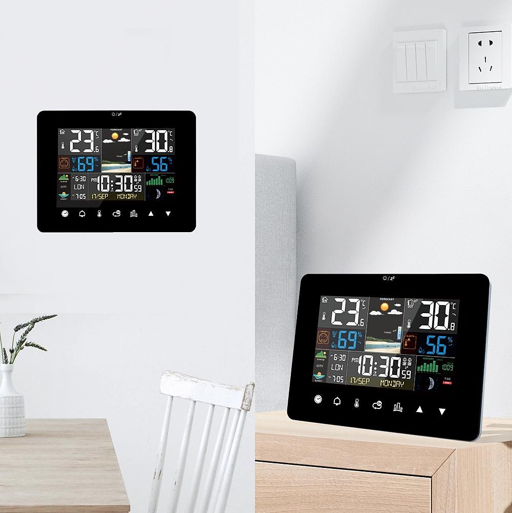 digitaal scherm wekker weerstation temperatuursensor met elektronische thermometer weerbarometer voorspellingssensor 2025 - $66.99 –P9