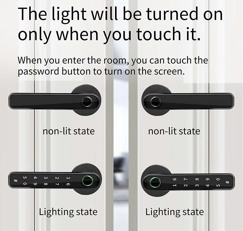Bedroom Door Double Row Graffiti Smart Lock Home Indoor Wooden Door Fingerprint Lock Office Electronic Password Door Lock 2025 - $84.99 –P14