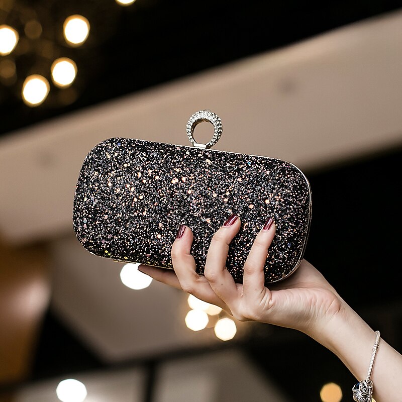 Women's Clutch Evening Bag Wristlet Clutch Bags PU Leather Party Bridal Shower Holiday Rhinestone Large Capacity Lightweight Durable Solid Color Small white Small black Small blue 2025 - $26.99 –P10