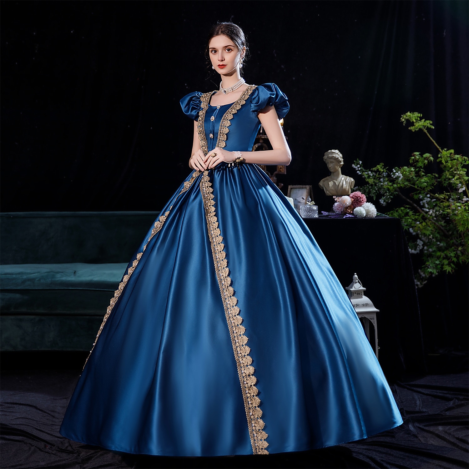 Gothic Victorian Vintage Inspired Dress Party Costume Prom Dress Princess Shakespeare Solid Color Ball Gown Fancy Dress Women's Royal Halloween Carnival Valentine's Day Party Evening Party Stage 2025 - $168.99 –P5