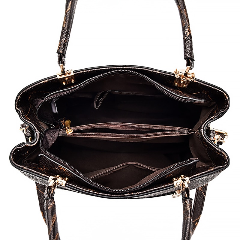 Damskie Torebka Torba przez ramię Torba na ramię Torba bostońska Skóra PU Biuro Codzienny Święto Wisiorek Zamek Duża pojemność Wodoodporny Trwały Geometryczny Kolorowy blok ciemny liść klonu z kaw 2026 - $34.99 –P6