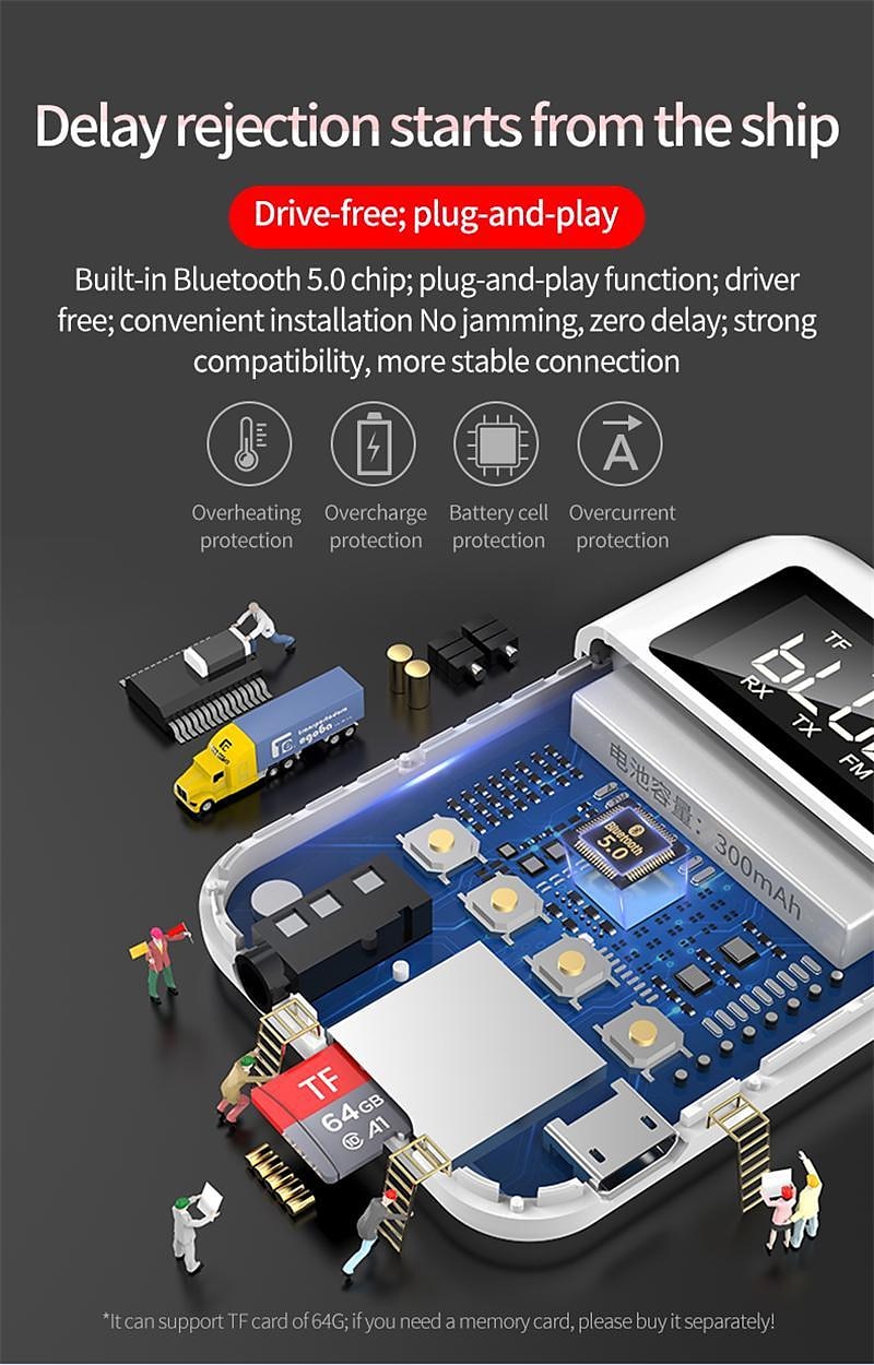 9 IN 1 bluetooth 5.0 Audio Transmitter Receiver Stereo Music Wireless Adapter 3.5mm AUX Jack FM Transmitter for Car TV MP3 PC 2025 - $21.99 –P19