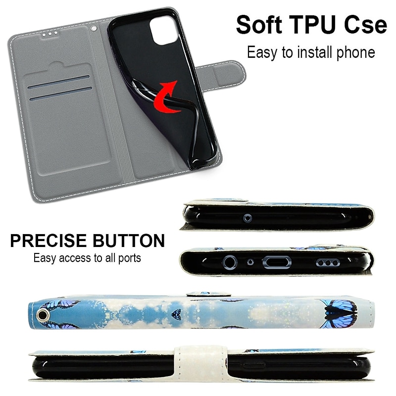 Phone Case For iPhone 16 iPhone 15 Pro Max Plus iPhone 15 Pro Max 14 Plus 13 12 11 Pro Max Wallet Case Flip Cover with Stand Holder Full Body Protective Card Slot Flower Flower Floral TPU PU Leather 2025 - $17.99 –P2