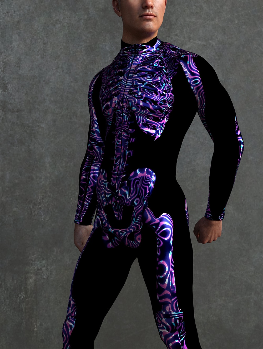 Totenkopf Halloween Cosplay Kostüm Bodysuits Ganzkörper-Catsuit Karnevalskostüm Ganzkörperanzug Einteiler Gruseliges Kostüm Kinder Erwachsene Herren Damen Maskerade Karneval Party Halloween Einfache 2025 - $37.99 –P19