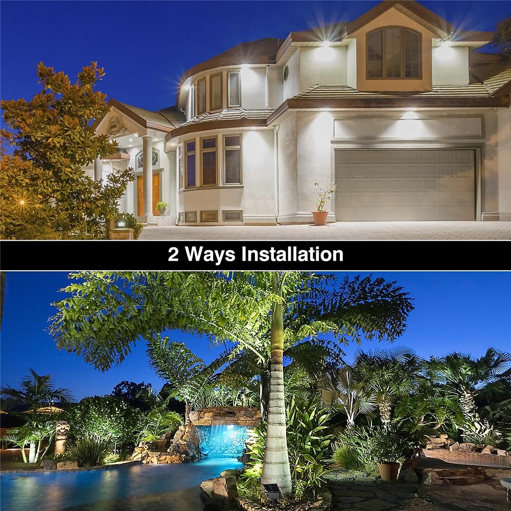 Colorful RGB Solar Lawn Lamp Ground Insertion and Projection Lamp Outdoor Bright Courtyard Landscape Tree Lighting and Spotlights 2025 - $22.99 –P7