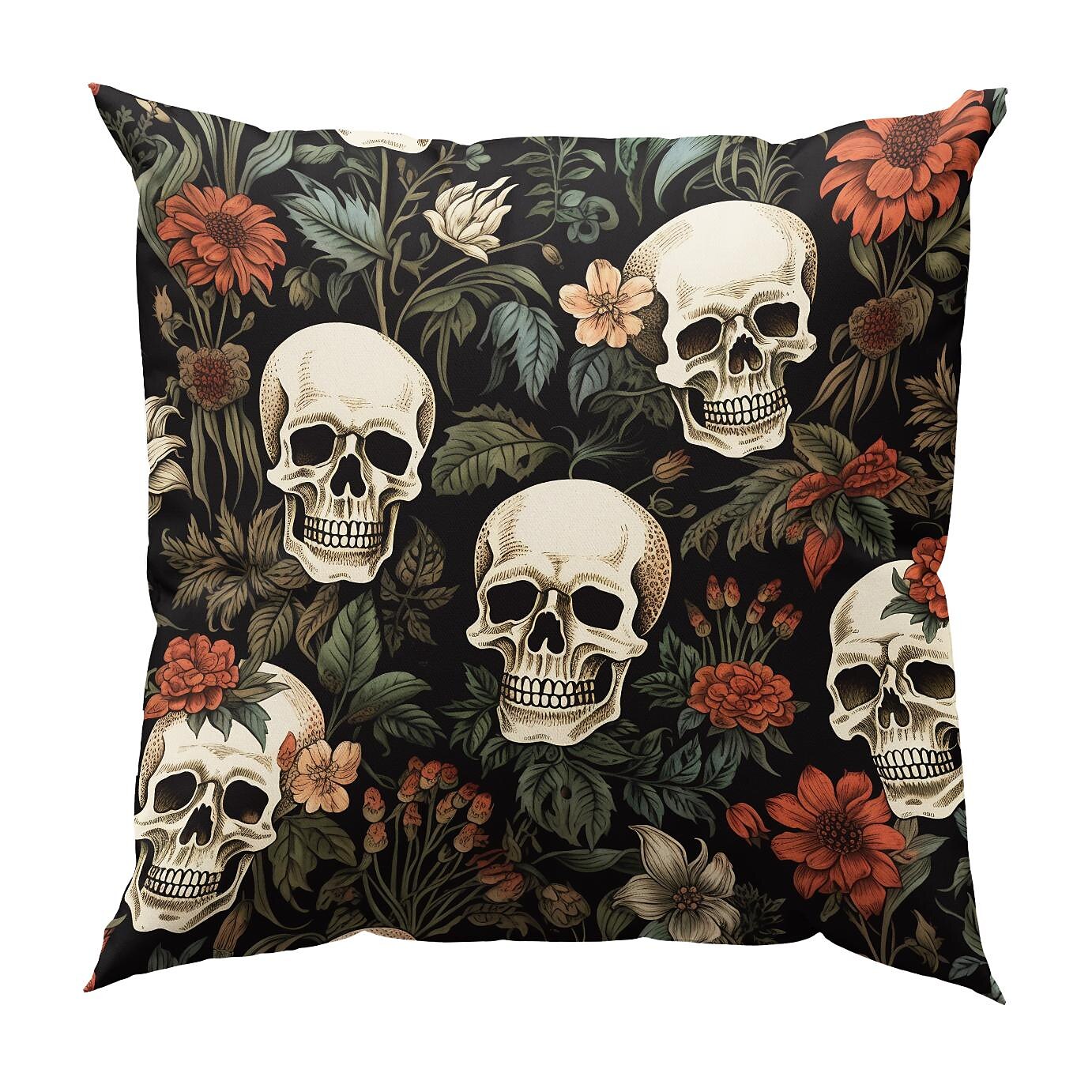 federa per cuscino bifacciale 1 pz. federa per cuscino quadrato decorativo morbido con fiore di scheletro per camera da letto, soggiorno, divano, sedia, decorazioni del 2025 a $9.49 –P9