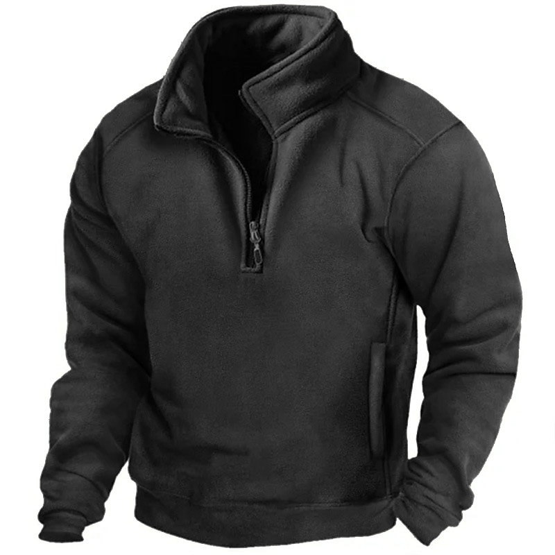 Herr Dragkedja med dragkedja Polarfleece Taktisk Svart Armégrön Brun Grå Halv dragkedja Slät Sport & Utomhus Dagligen Helgdag Streetwear Grundläggande Ledigt Vår & Höst Kläder Pull Tröjor Långärmad 2025 - $23.99 –P2