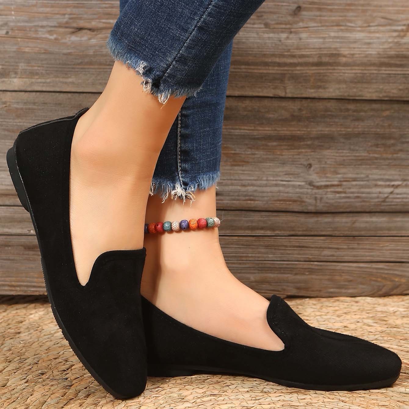 mocasini pliati de piele intoarsa pentru dama cu design festonat - pantofi ușoare și confortabili pentru purtarea de zi cu zi 2025 - $18.99 –P8