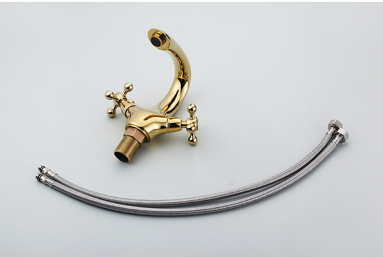 Bathroom Sink Mixer Faucet, Brass Basin Taps Dual Handle with Hot and Cold Hose 2025 - $84.23 –P4