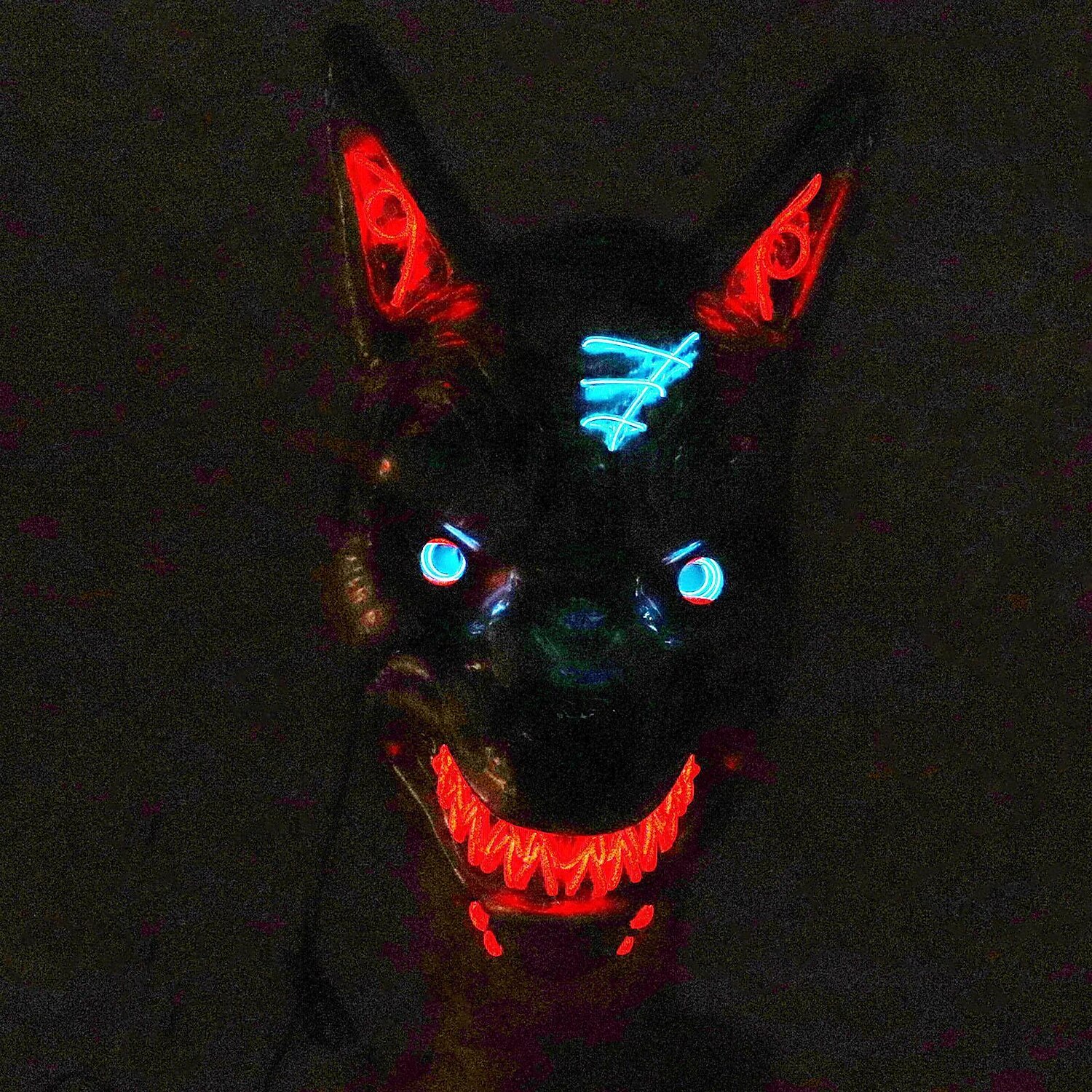 halloween wolf head mask anime demon led halloween skrämmande varg mask för kostymfest 2025 - $18.99 –P13
