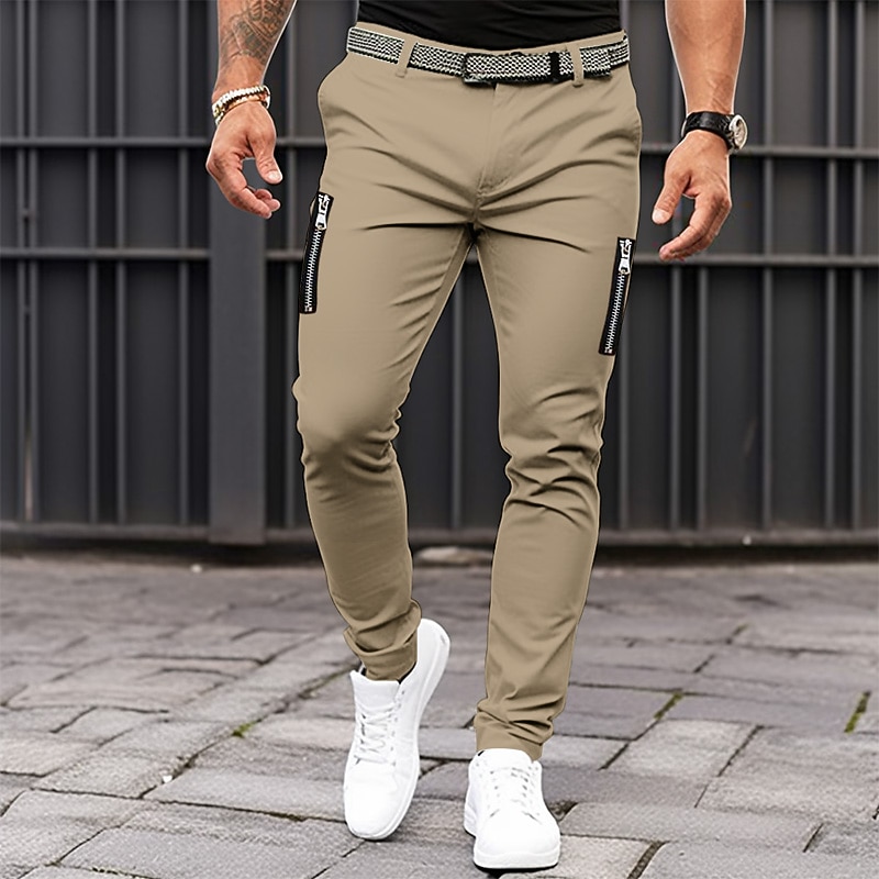 Homme Pantalon Chino pantalon été Pantalons décontractés Zippé Plein Confort Respirable Casual du quotidien Vacances Mode basique Noir Kaki de 2026 ? $25.99 –P12