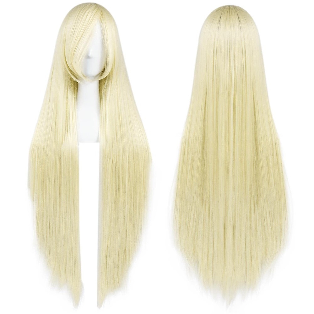 100 cm vaaleansininen peruukki naisten tytöille cosplay suora peruukki otsatukkalla synteettiset hiukset peruukkiasu anime halloween -juhliin 2026 - $28.99 –P12