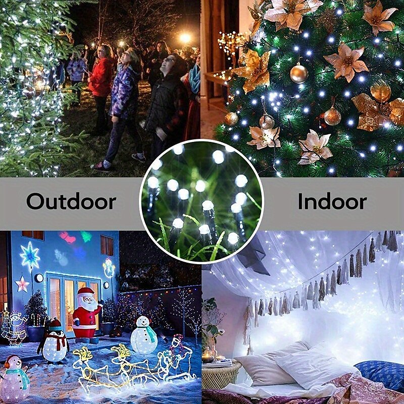 Solar Fairy Lights Outdoor Light Strings Waterproof 8 Modes 10m 100leds String Light Outdoor Lighting For Party Garden Christmas Outdoor New Year Holiday Decoration 2025 - $15.99 –P12