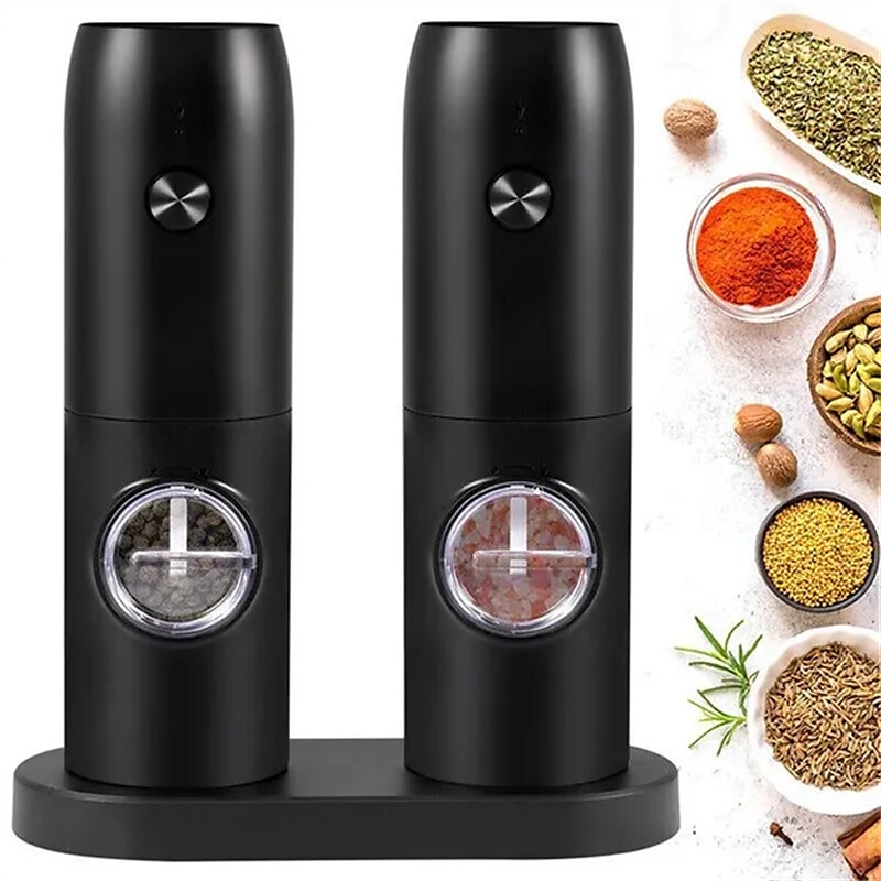 Rechargeable Electric Salt Pepper Grinder Mill LED One Hand