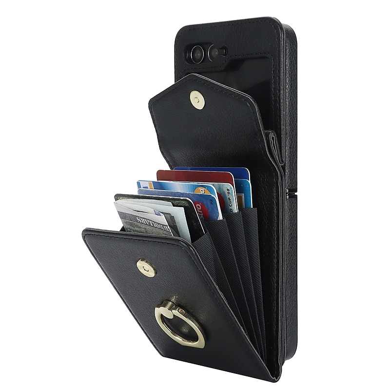 Handy Hülle Handyhüllen Für Samsung Galaxy Z Flip 7 Z Flip 6 Z Flip 5 Z Flip 4 Z Flip 3 Brieftaschenhülle Ringhalter mit Trageriemen Anti-Diebstahl Retro PC PU-Leder 2025 - $32.99 –P13