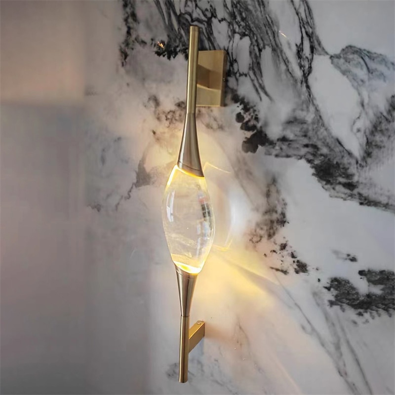 Crystal Wall Light Indoor Liner Design 60cm Minimalist Design Wall Sconce, Clear Glass Lampshade Wall Lamp,Decorative Wall Light for Bedroom Living Room Background Wall Lights 110-240V 2025 - $265.49 –P2