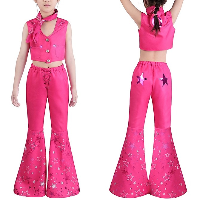 Hot Pink Cowgirl Set Doll Movie Cosplay Costume Masquerade Girls' Movie Cosplay Retro Vintage Vest Pants Scarf Masquerade Halloween 2025 - $57.99 –P6