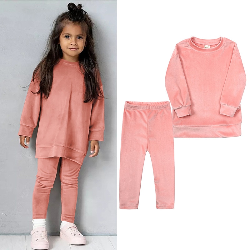 2 предмета Дети (1-4 лет) Девочки Сплошной цвет Crewneck Комплект с капюшоном и спортивными штанами Устанавливать Длинный рукав Спорт на открытом воздухе 3-7 лет Осень Цвет шампанского Розовый Синий 2025 - $20.99 –P6