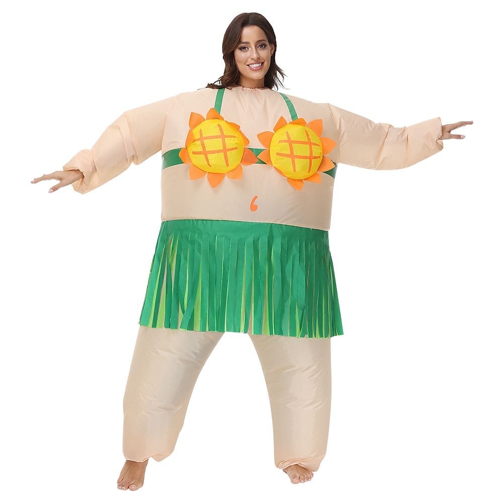 Couples Hawaiian Inflatable Costumes Halloween Group Couples Costumes All Movie Cosplay Funny Costume Green Leotard / Onesie Halloween Carnival Masquerade Cloth 2025 - $62.99 –P3