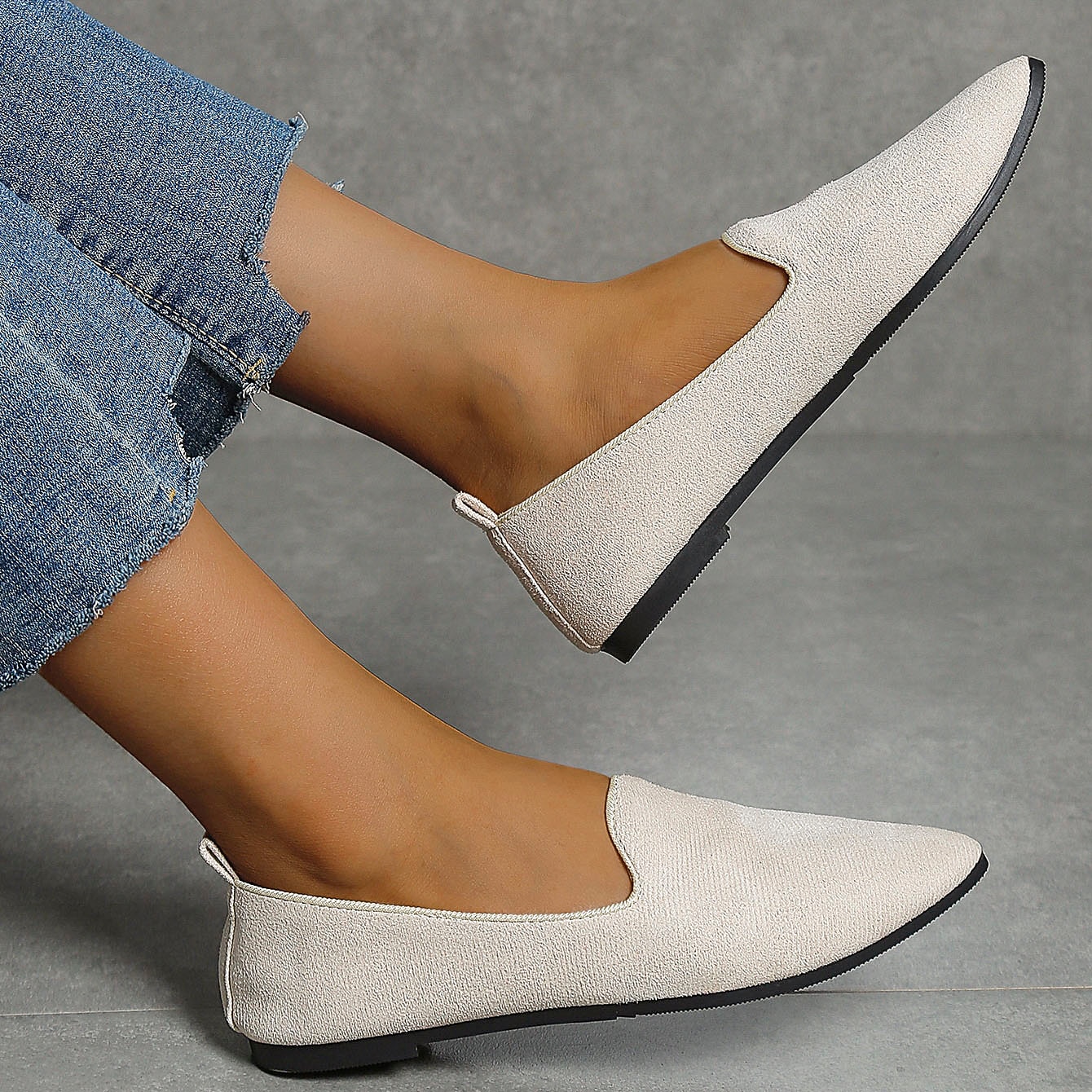 mocasini pliati de piele intoarsa pentru dama cu design festonat - pantofi ușoare și confortabili pentru purtarea de zi cu zi 2025 - $18.99 –P13