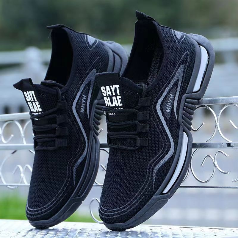 weiße atmungsaktive Laufschuhe für Herren – leichte sportliche Sneaker mit Strickobermaterial und gepolsterter Sohle für Sport und Freizeit 2025 - $19.99 –P3