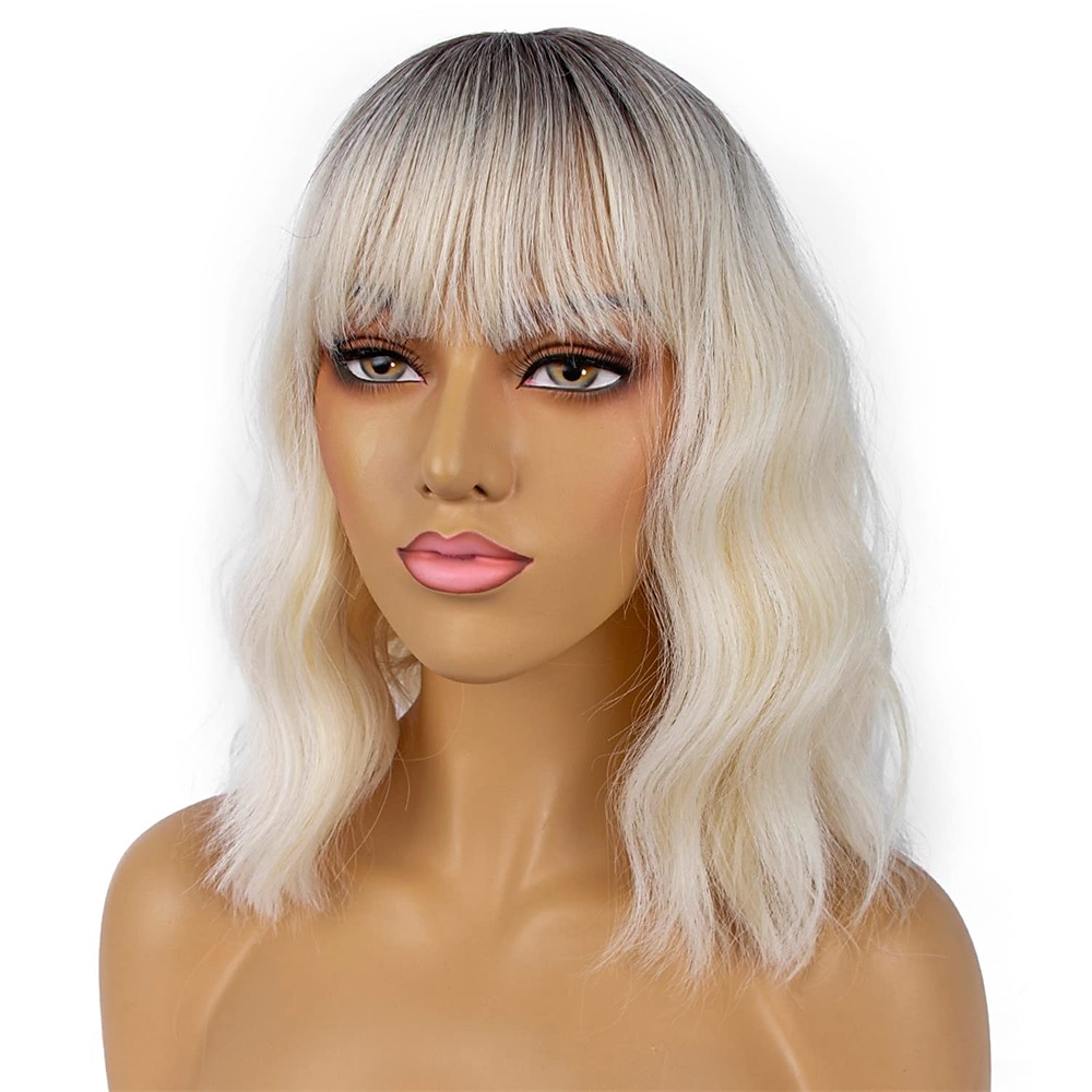 Kurze Bob-Perücken mit Pony für Frauen, lockere gewellte Perücke, lockige, schulterlange Bob-Perücke, synthetische Cosplay-Perücke für Mädchen, bunte Kostüm-Perücken 2025 - $21.99 –P7