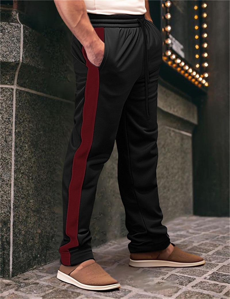 Per uomo Pantaloni della tuta Pareggiatore Pantaloni Pantaloni della tuta a gamba dritta A cordoncino Vita elastica Gamba dritta Color Block Collage Comfort Traspirante Informale Giornaliero Per del 2026 a $22.99 –P1